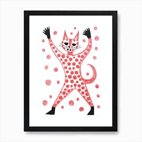 Polka Dot Cat 1 Art Print