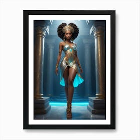 Beautiful And Sexy African American Princess 3 Art Print