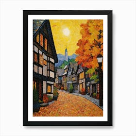 Leavenworth Washington Pointillism 12 Art Print