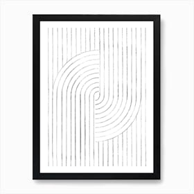 Line Drawing, curved lines Art Print