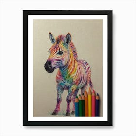 Rainbow Zebra 5 Art Print