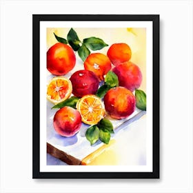 Blood Orange 2 Italian Watercolour fruit Art Print