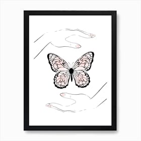 Holding Butterfly Art Print