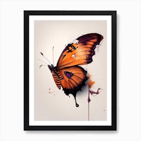 Comma Butterfly Graffiti Illustration 1 Art Print