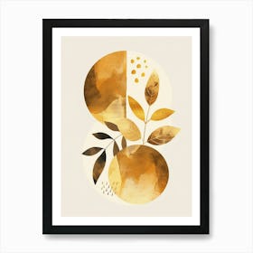 Gold And White Abstract Painting 1 Art Print