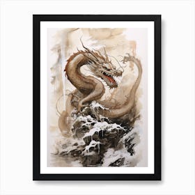 Year Of The Dragon Watercolour 2 Art Print