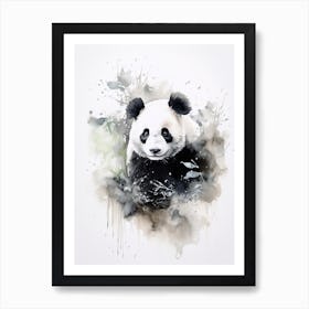 Panda Art In  Ink Wash Painting Style 1 Art Print