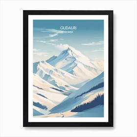 Poster Of Gudauri   Georgia, Ski Resort Illustration 3 Art Print