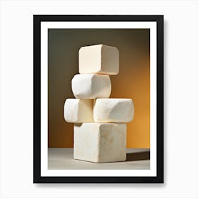 Stacked Blocks Of Cheese, Stones Art Art Print