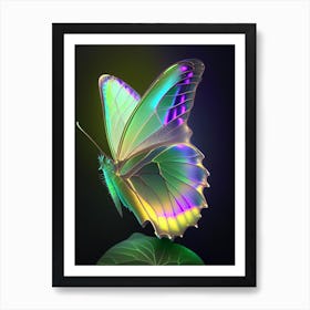 Brimstone Butterfly Holographic 2 Art Print