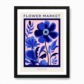 Blue Flower Market Poster Anemone 3 Art Print
