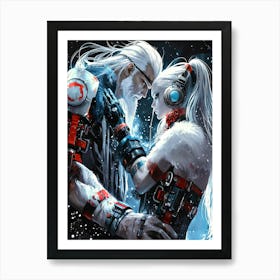 Couple In The Snow Art Print