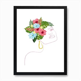 One Line Womem Art Print