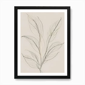 Beige Leaf Art Print