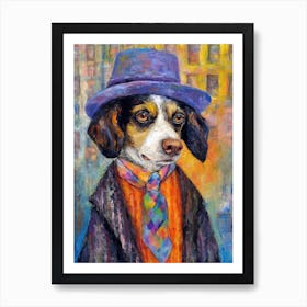 Dog'S Vogue Canvas; A Wagging Masterpiece Art Print