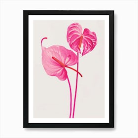 Hot Pink Flamingo Flower 1 Art Print