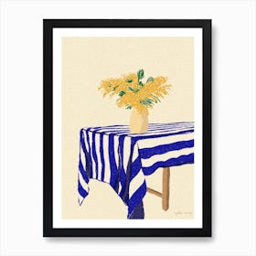 The Mimosas Blue Art Print