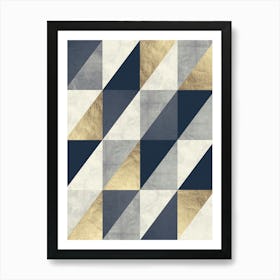 Gray and gold geometry 3 1 Art Print