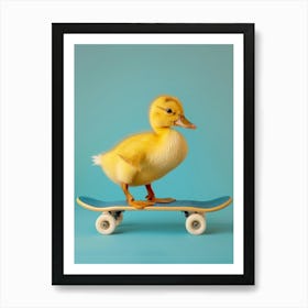 Duck On Skateboard 1 Art Print