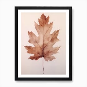 A Leaf In Watercolour, Autumn 3 Art Print