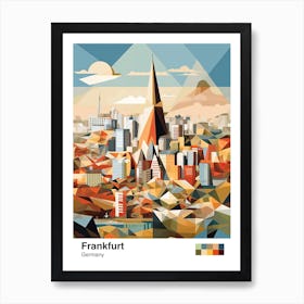Frankfurt, Germany, Geometric Illustration 1 Poster Art Print