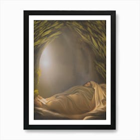 Jesus In The Cave Art Print