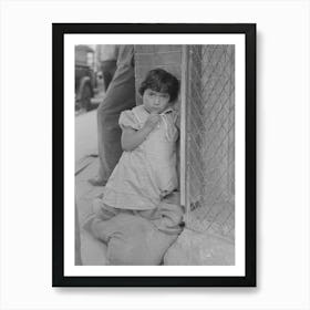 Untitled Photo, Possibly Related To Young Mexican Girl Who Was Playing Around Relief Line In San Antonio, Texa Art Print