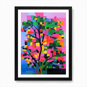 Southern Magnolia Tree Cubist 1 Art Print