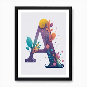 Colorful Letter A Illustration 73 Art Print