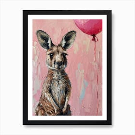 Cute Kangaroo 3 With Balloon Art Print