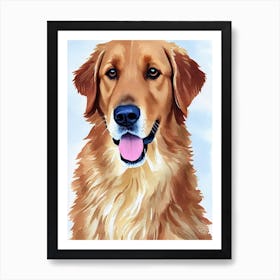 Golden Retriever Watercolour Dog Art Print