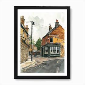 Havering London Borough   Street Watercolour 1 Art Print