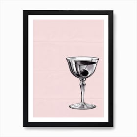 Verre de Cocktail Affiche Minimaliste pour Salon