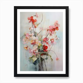 Abstract Flower Painting Coral Bells 1 Art Print