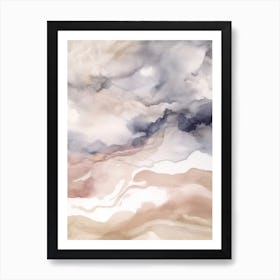 Watercolour Abstract Pink And Beige 3 Art Print