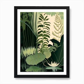 Water Fern Rousseau Inspired Art Print