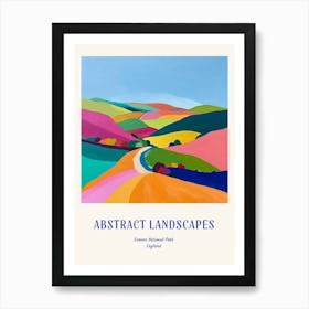 Colourful Abstract Exmoor National Park England 1 Poster Blue Art Print