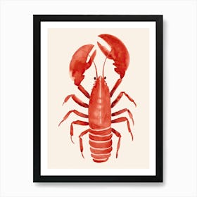 Lobster Red Langosta Watercolor Kitchen Art Print