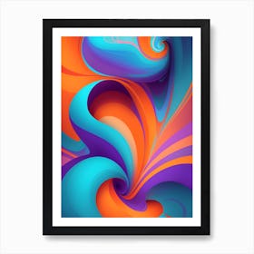 Abstract Colorful Waves Vertical Composition 54 Art Print
