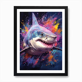  A Bull Shark Vibrant Paint Splash 5 Art Print
