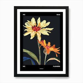 No Rain No Flowers Poster Calendula 2 Art Print