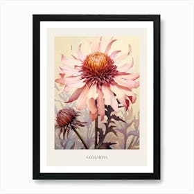 Floral Illustration Gaillardia 2 Poster Art Print