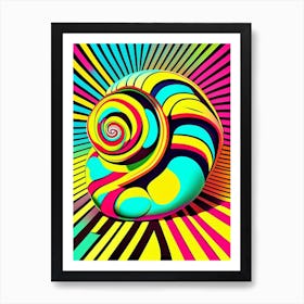Japanese Trapdoor Snail  Pop Art Art Print