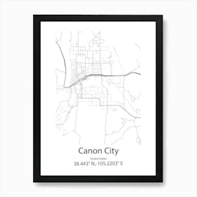 Canon City,United States Minimalist Map Art Print