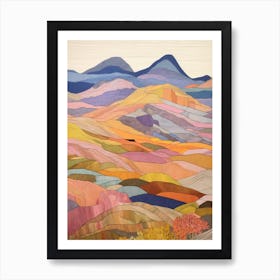 Beinn Bheoi Scotland Colourful Mountain Illustration Art Print