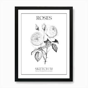 Roses Sketch 50 Poster Art Print