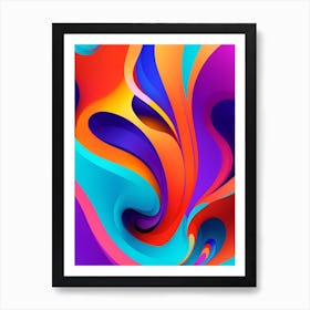 Abstract Colorful Waves Vertical Composition 34 Art Print