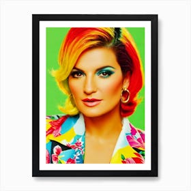 Laura Pausini Colourful Pop Art Art Print