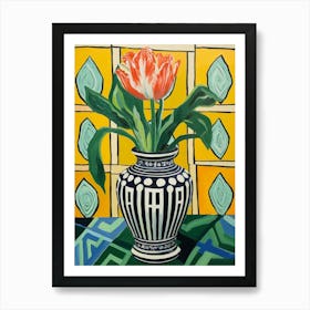 Flowers In A Vase Still Life Painting Tulips 16 Art Print