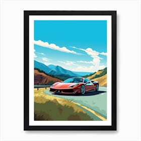 A Ferrari 458 Italia In The The Great Alpine Road Australia 4 Art Print